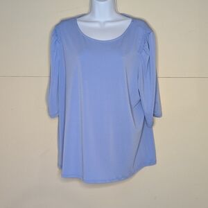 Adrianna Papell Short Sleeve Blouse Periwinkle Blue